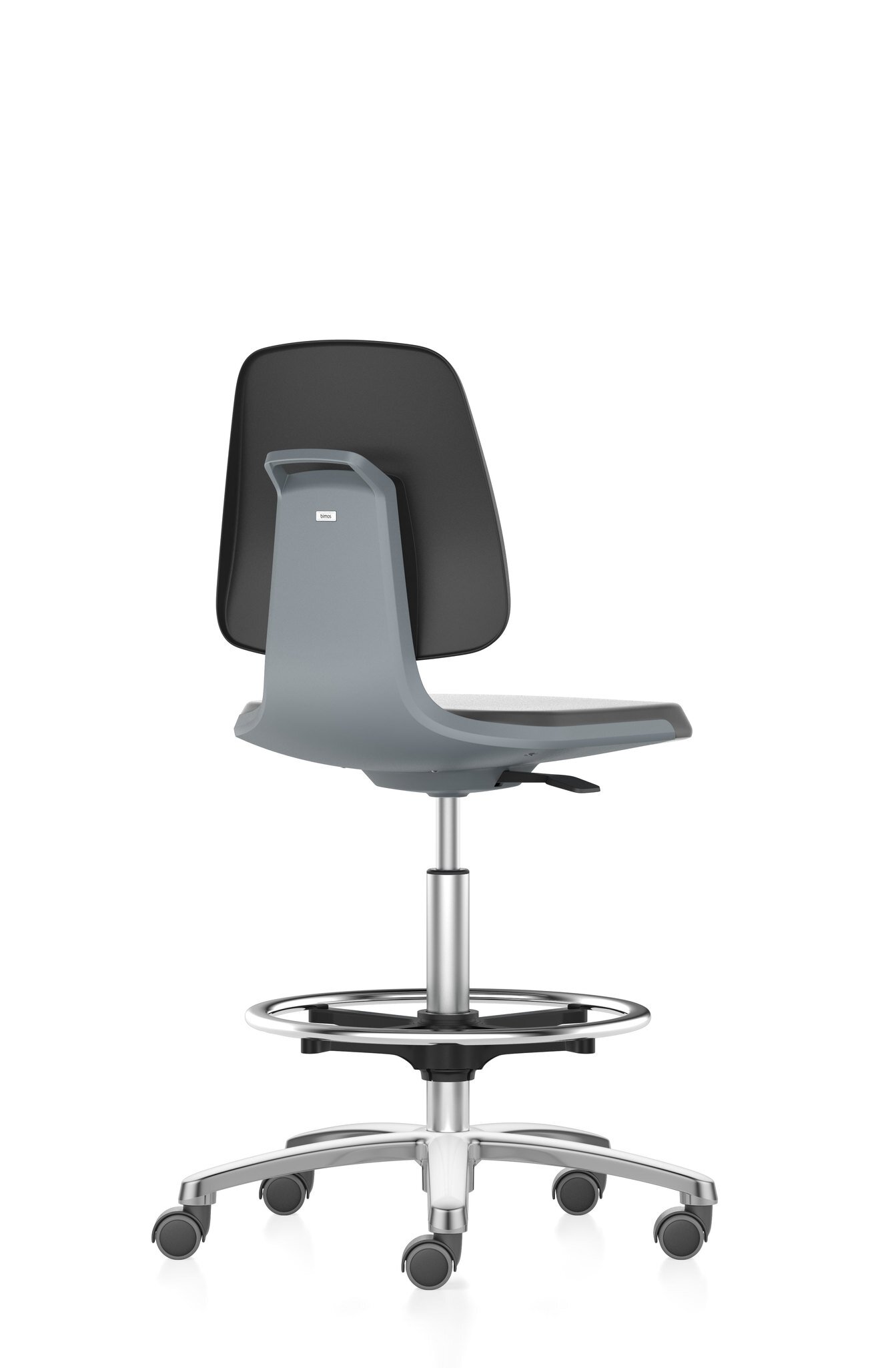 LABSIT 4 sedia girevole da laboratorio, con rotelle di arresto del sedile e anello per i piedi, Supertec antracite #zoom-1